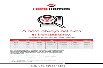 No surprise pricing and hidden charges at Hero Homes, Gurugram